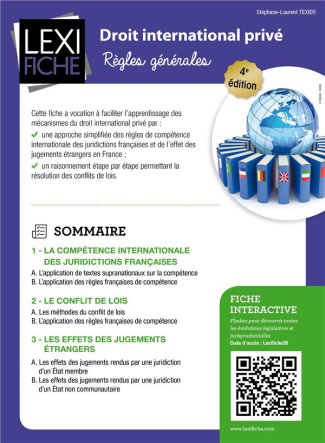 Droit international privé. Règles générales, 4e édition