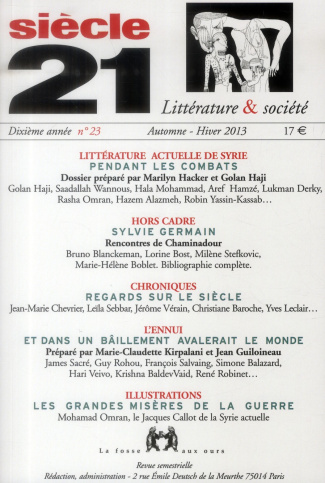 Siècle 21 N° 23, automne-hiver 2013
