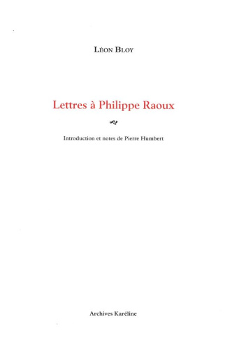 Lettres à Philippe Raoux