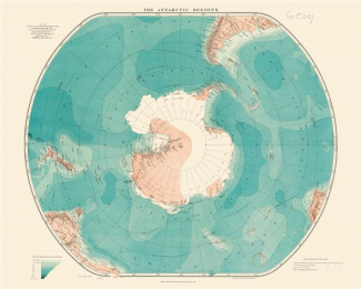 Les régions antarctiques. 68 x 85 cm, Edition bilingue français-anglais