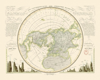 Lignes isothermes de l’hémisphère nord. 68 x 85 cm, Edition bilingue français-anglais