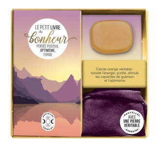 Coffret ma petite pierre de bonheur. Pensée positive, optimisme, forme. Avec 1 véritable calcite ora