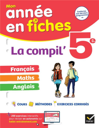 La Compil' 5e. Français, maths, anglais, Edition 2022