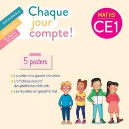 CHAQUE JOUR COMPTE - MATHS CE1 ED. 2023- 5 POSTERS