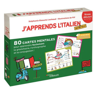 J'apprends l'italien autrement Niveau débutant. 80 cartes mentales pour apprendre facilement la gram