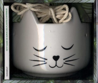 Chat pousse ! ...et chat décore. Petit guide de survie des plantes d'intérieur avec 1 pot en forme d