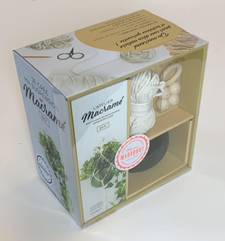 Coffret L'atelier macramé. Le livre de 4 projets de porte-plantes en macramé expliqués pas à pas ave
