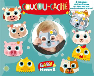Coucou-caché. 4 masques de 8 animaux et 4 décors pour jouer avec les animaux de la ferme !