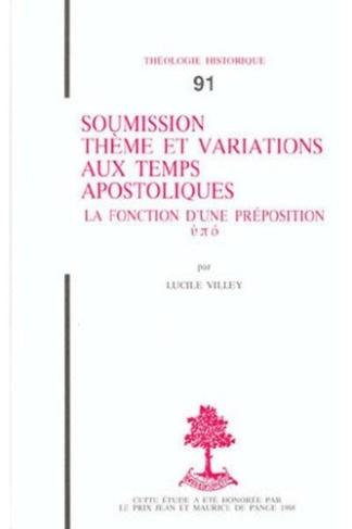 Th n91 - soumission theme et variations aux temps apostoliques - la fonction d'une preposition
