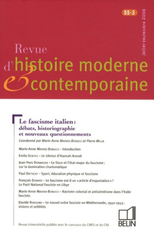 Revue d'histoire moderne et contemporaine Tome 55 N° 4, Octobre-décembre 2008