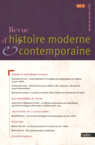 Revue d'histoire moderne et contemporaine/6032013/Revue d'histoire moderne et contemporaine Tome 603