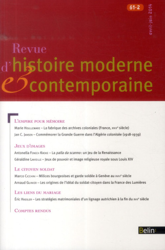 Revue d'histoire moderne et contemporaine/6122014/Revue d'histoire moderne et contemporaine Tome 612