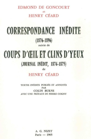 Correspondance inédite (1876-1896) suivie de Coups d'œil et Clins d'yeux (Journal inédit, 1874-1875)