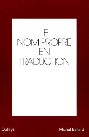 Le nom propre en traduction. Anglais-français