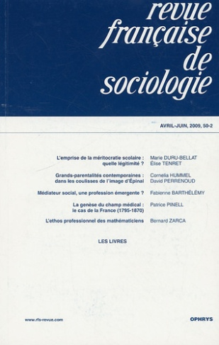Revue française de sociologie N° 50-2, Avril-Juin 2009