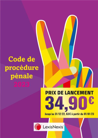 Code de procédure pénale. Jaquette V de la victoire, Edition 2023