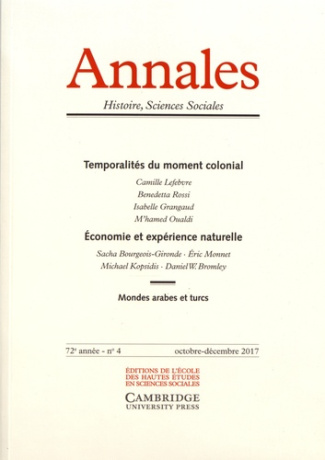 Annales Histoire, Sciences Sociales N° 4, octobre-décembre 2017