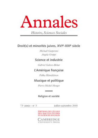 Annales Histoire, Sciences Sociales N° 3, juillet-septembre 2018