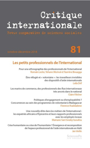 Critique internationale N° 81, novembre 2018