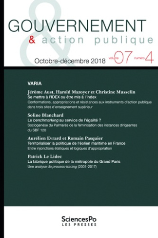 Gouvernement & action publique Volume 7 N° 4, décembre 2018