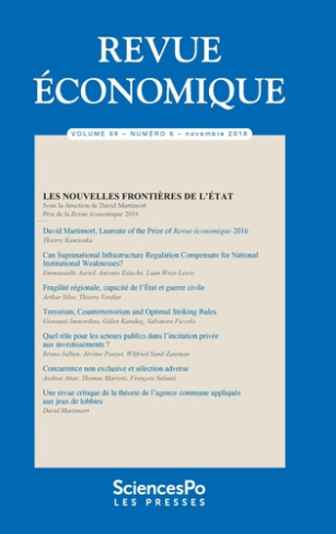 Revue économique N° 69, tome 6, novembre 2018