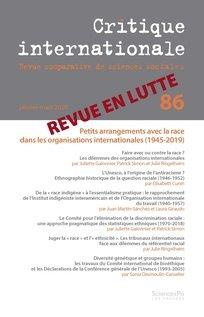Critique internationale N° 86, janvier-mars 2020 : Petits arrangements avec la race dans les organis