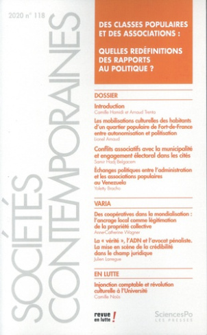 Sociétés contemporaines N° 118, 2020 : Des classes populaires et des associations. Quelles redéfinit