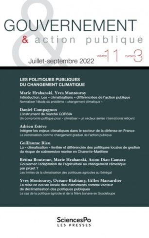 Gouvernement & action publique Volume 11 N°3, juillet-septembre 2022