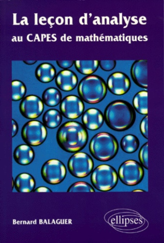 La leçon d'analyse au CAPES de mathématiques