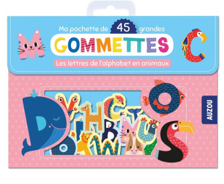 Ma pochette de 45 grandes gommettes. Les lettres de l'alphabet en animaux