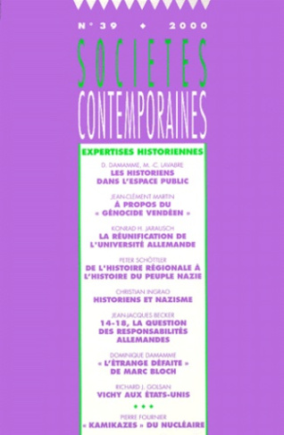 Sociétés contemporaines N° 39/2000. Expertises historiennes