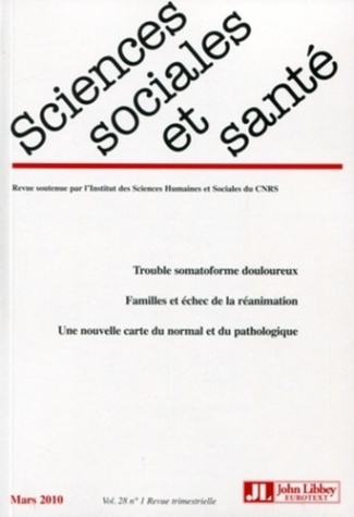 Sciences Sociales et Santé Volume 28 N° 1, Mars 2010