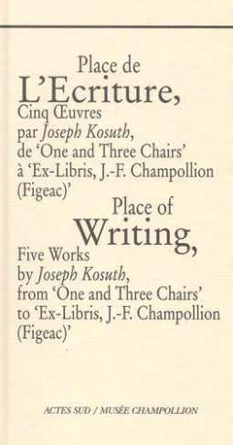 Place de l'écriture : Place of writing