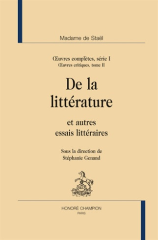 DE LA LITTERATURE. OEUVRES COMPLETES, SERIE I, T2