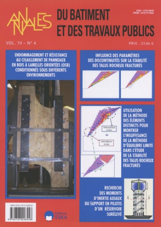Annales du bâtiment et des travaux publics Volume 70 N° 4/2018