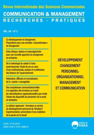 Communication et management Volume 16 N° 1/2019 : Développement/changement personnel-organisationnel
