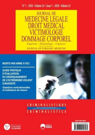 Journal de médecine légale Volume 63 N° 1/2020 : Morts par arme à feu