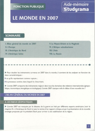 Le monde en 2007