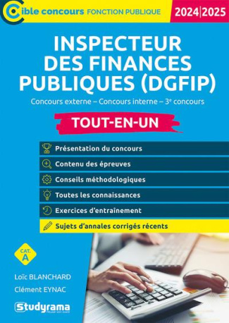 Inspecteur des finances publiques (DGFIP), catégorie A. Concours externe - concours interne - examen