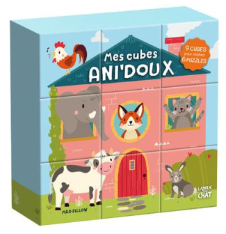 Mes cubes Ani'doux. 9 cubes pour réaliser 6 puzzles