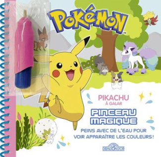Pokémon : Pikachu à Galar. Peins avec de l'eau pour voir apparaître les couleurs ! Avec 1 pinceau ma