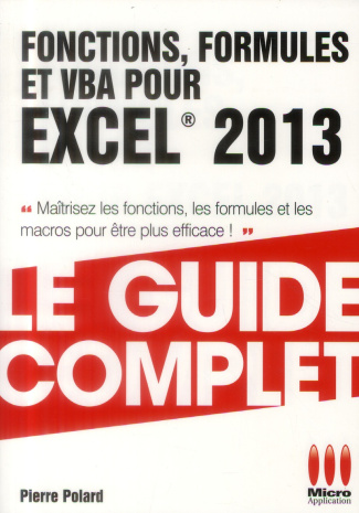 Fonctions, formules et VBA pour Excel 2013