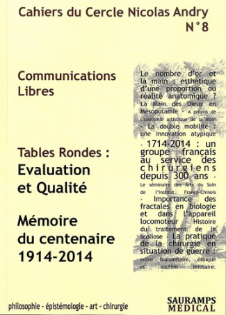 Cahiers du Cercle Nicolas Andry N° 8 : Communications libres