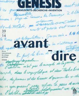 Genesis N° 39/2014 : Avant-dire. La genèse écrite des genres oraux