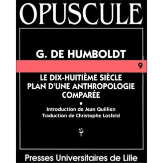 Le dix-huitième siècle. Plan d'une anthropologie comparée