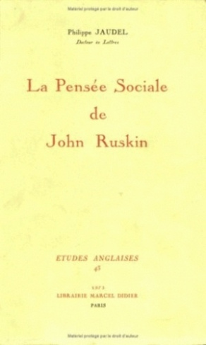 La Pensée sociale de John Ruskin