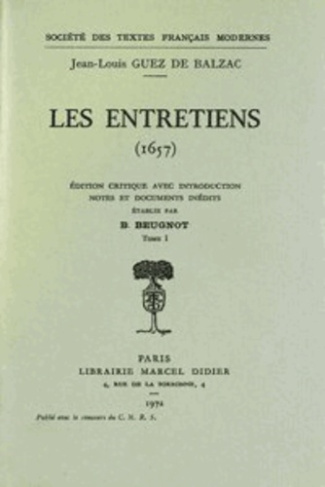 Les Entretiens. I