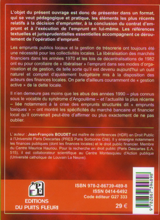 L'emprunt des collectivités locales et la gestion de la trésorerie