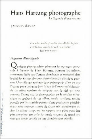 Hans Hartung photographe. La légende d'une oeuvre