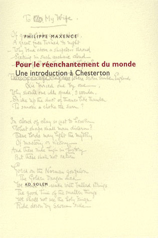 POUR UN REENCHANTEMENT DU MONDE - UNE INTRODUCTION A CHESTERTON